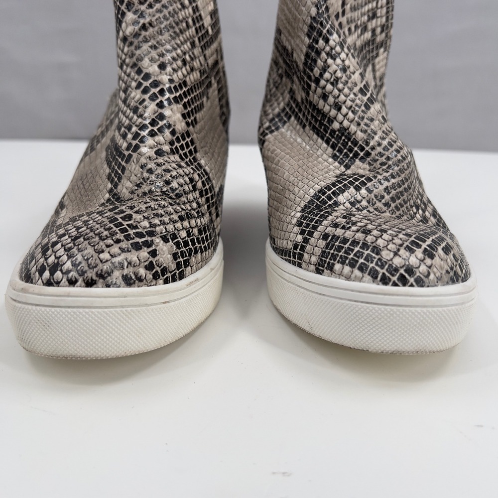 MIA Kate Women's Snake Print Wedge Sneakers Grey Black Cutout Booties M 8 - Picture 5 of 9